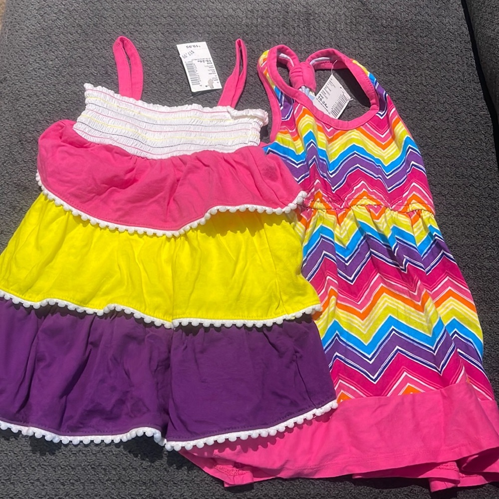 NWT 18/24m bright color dresses